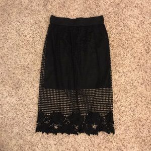 Forever 21 black overlay mini skirt
